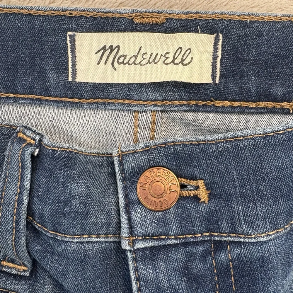 Madewell Jeans Women Sz 29 Petite Blue‎ Roadtripper Jeggings Zipper Accent Denim